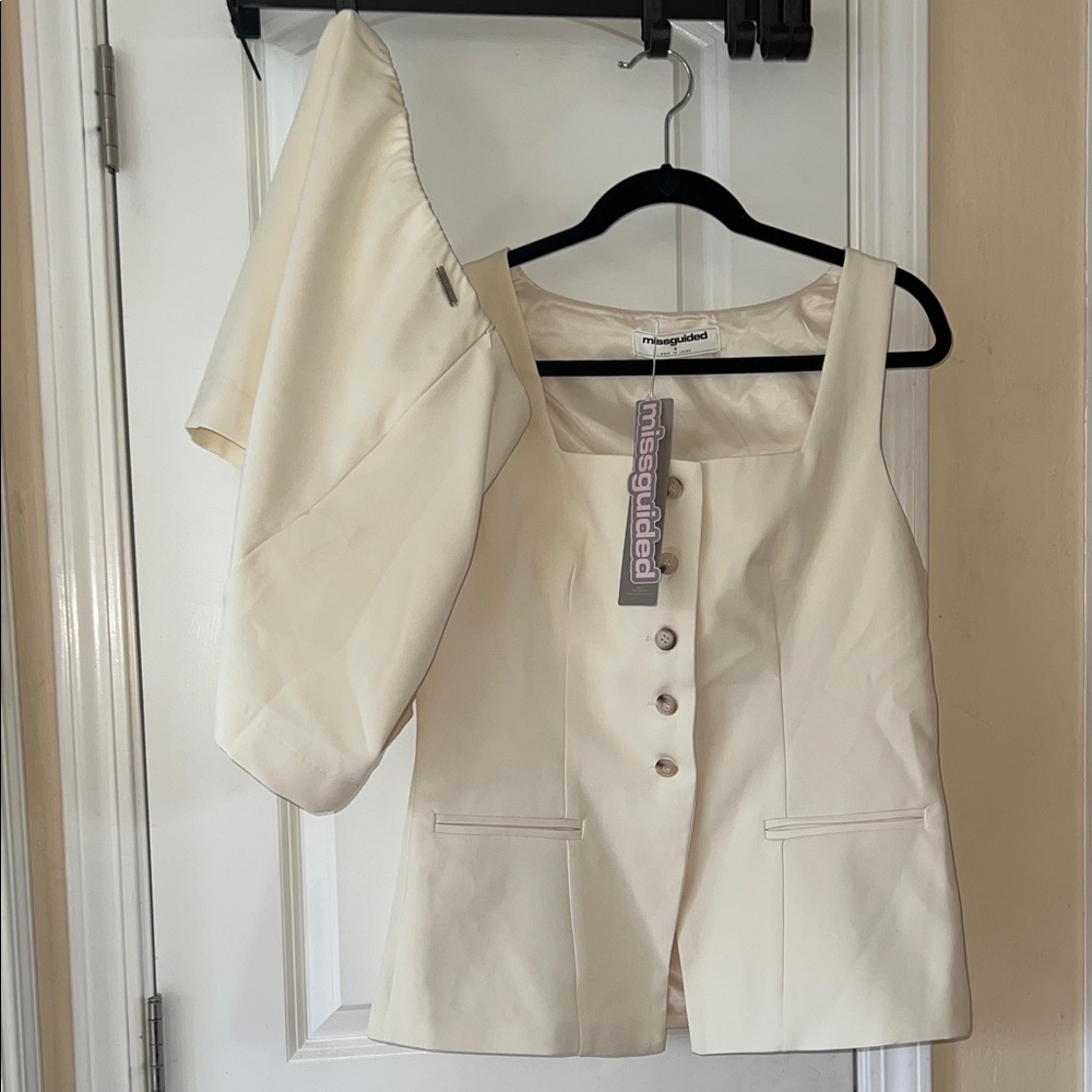 Missguided Cream Satin Garment